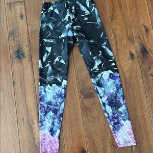 Zara Terez Shattered Black and Purple Kids Leggings